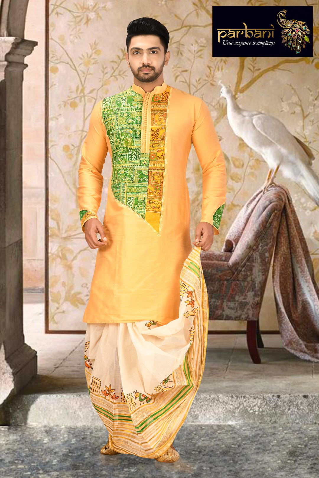 Yellow Dhoti Punjabi Style For Men Dhoti Punjabi Style Dhoti Style